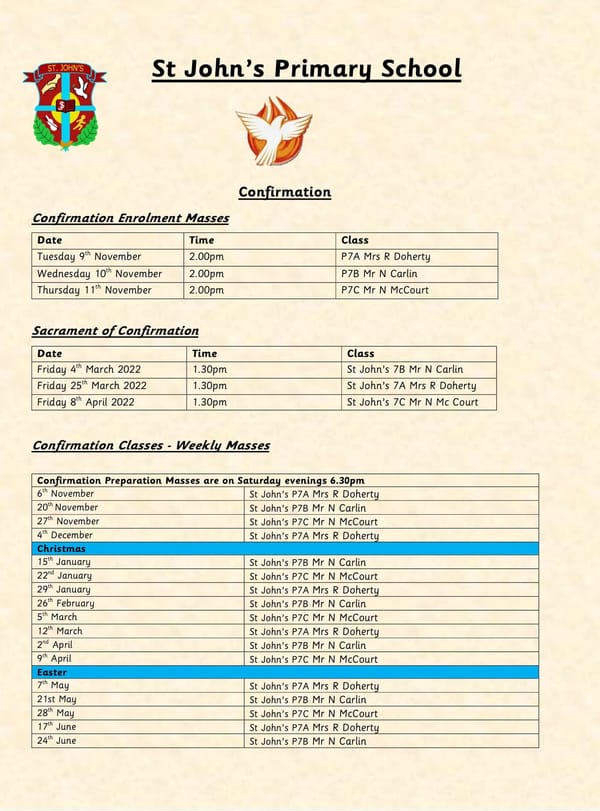 Confirmation 2021 - 2022