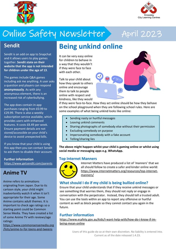 Online Safety Newsletter - April 2023