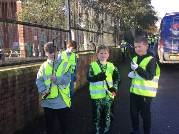 Thank you Year 6 boys for doing the litter pick loop today.