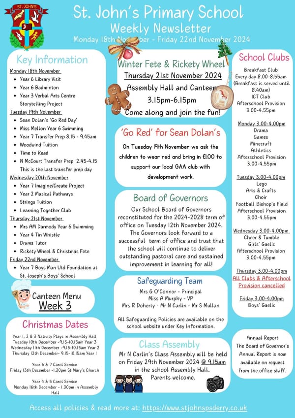 Weekly Newsletter 18/11/2024