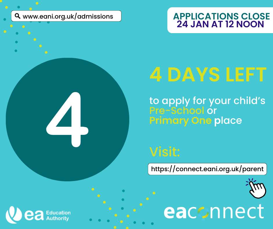 Primary 1 Applications close in 4 days