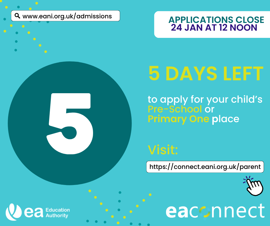 Primary 1 Applications close in 5 days