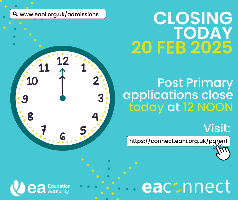 Post primary applications close TODAY at 12 noon