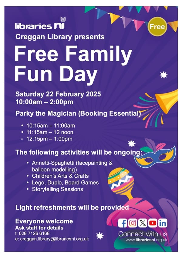 Free Family Fun Day 22/02/2025