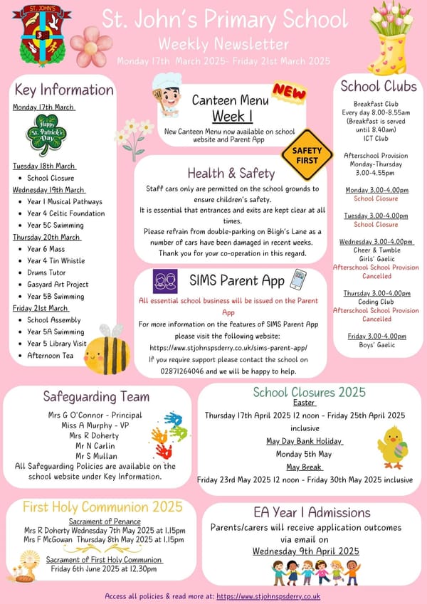 Weekly Newsletter Monday 17th March 2025