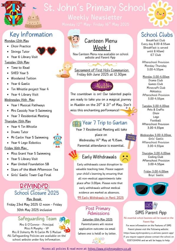 Weekly Newsletter Monday 12th May 2025
