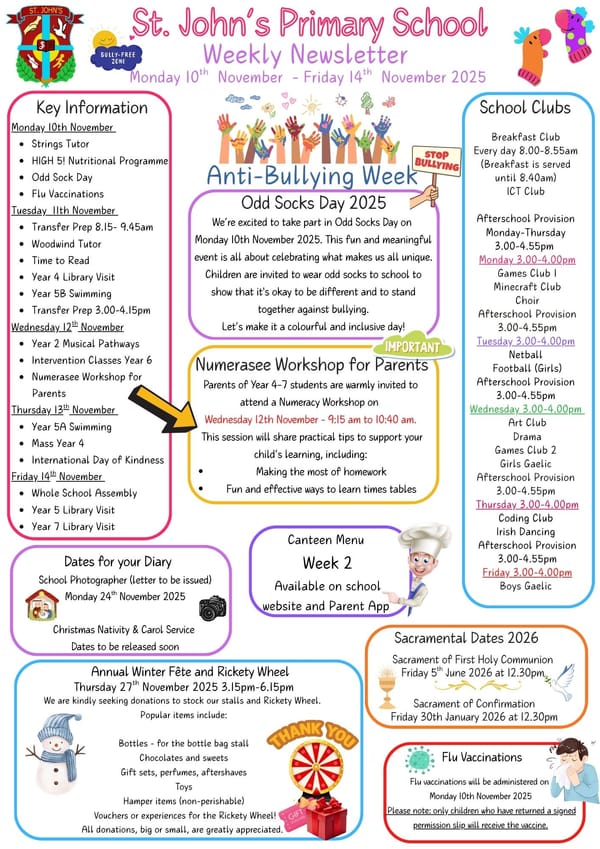 Weekly Newsletter Monday 10th November 2025