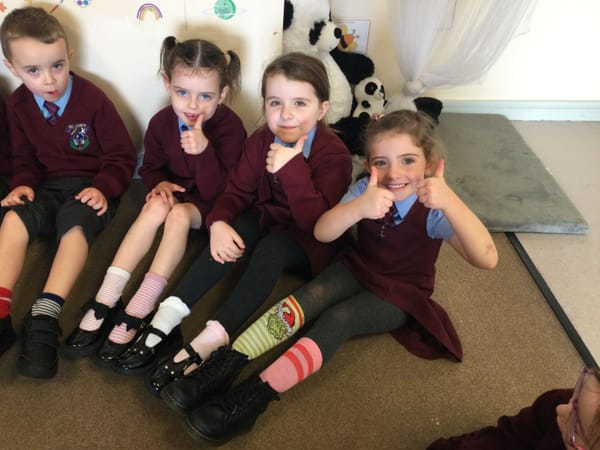 Year 2 wearing their odd socks to school today to celebrate our individuality 🌟