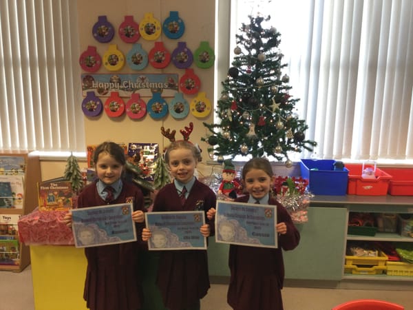 Stephen McConomy Art competition winners in Year 2A