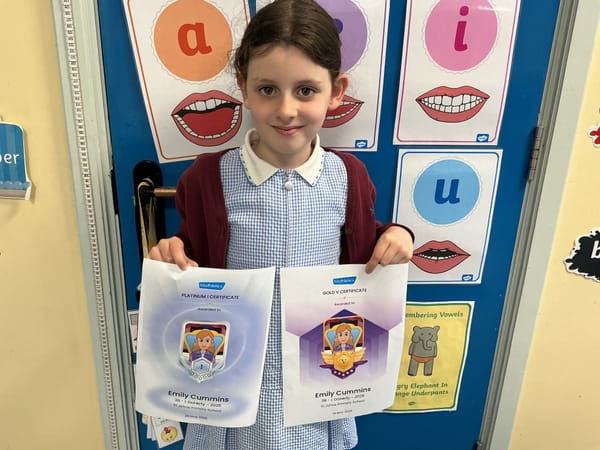 Platinum Certificate for Mathletics in 3B!