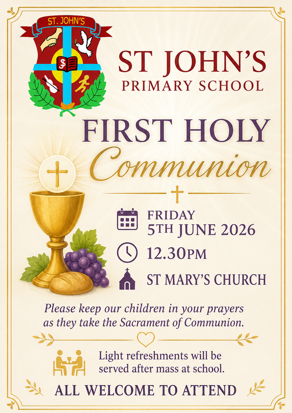 Reminder: Year 4 First Holy Communion