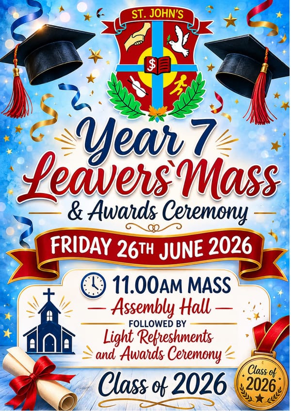 Year 7 Leavers Mass 2026